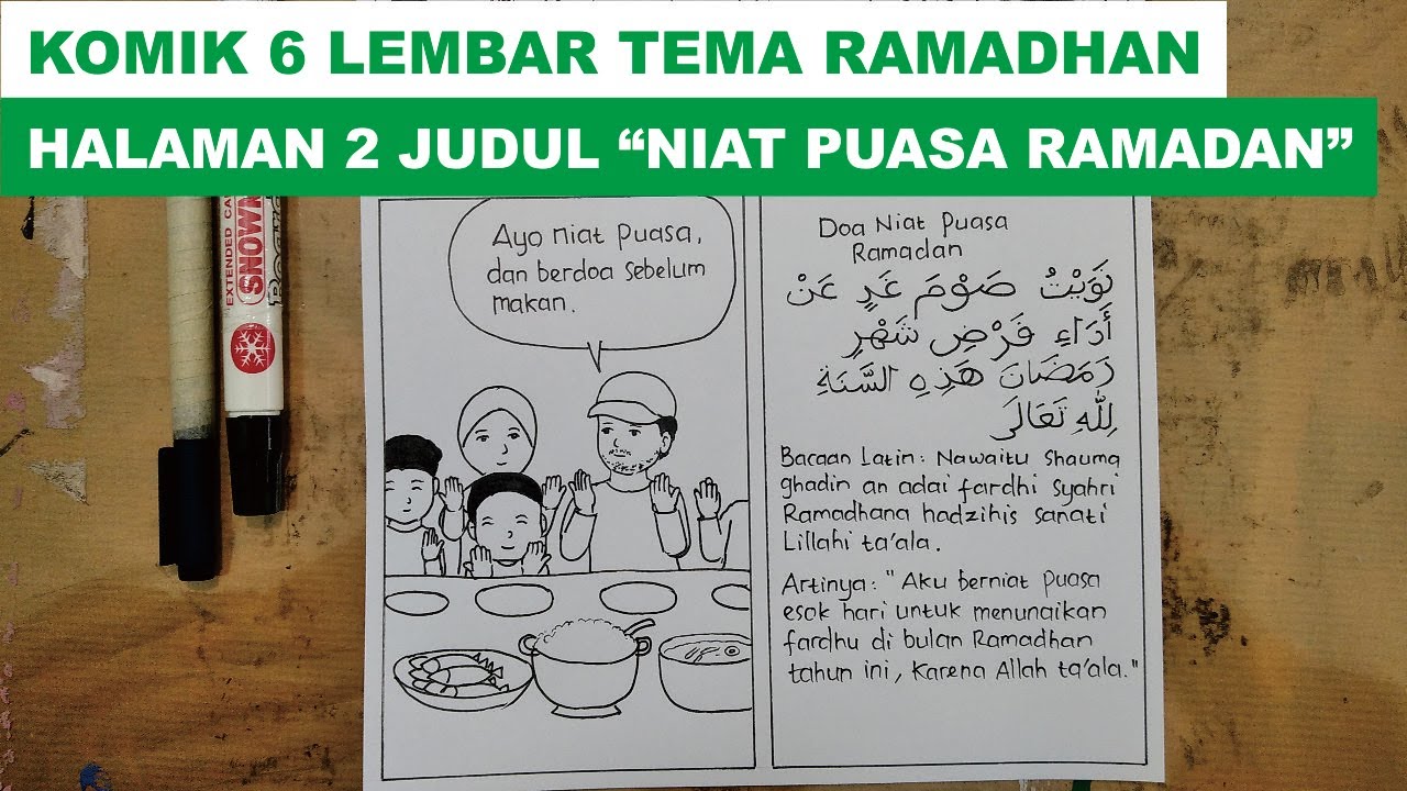 Cara Membuat Komik 6 Lembar Tema Ramadhan – Halaman 2 Berjudul Niat ...
