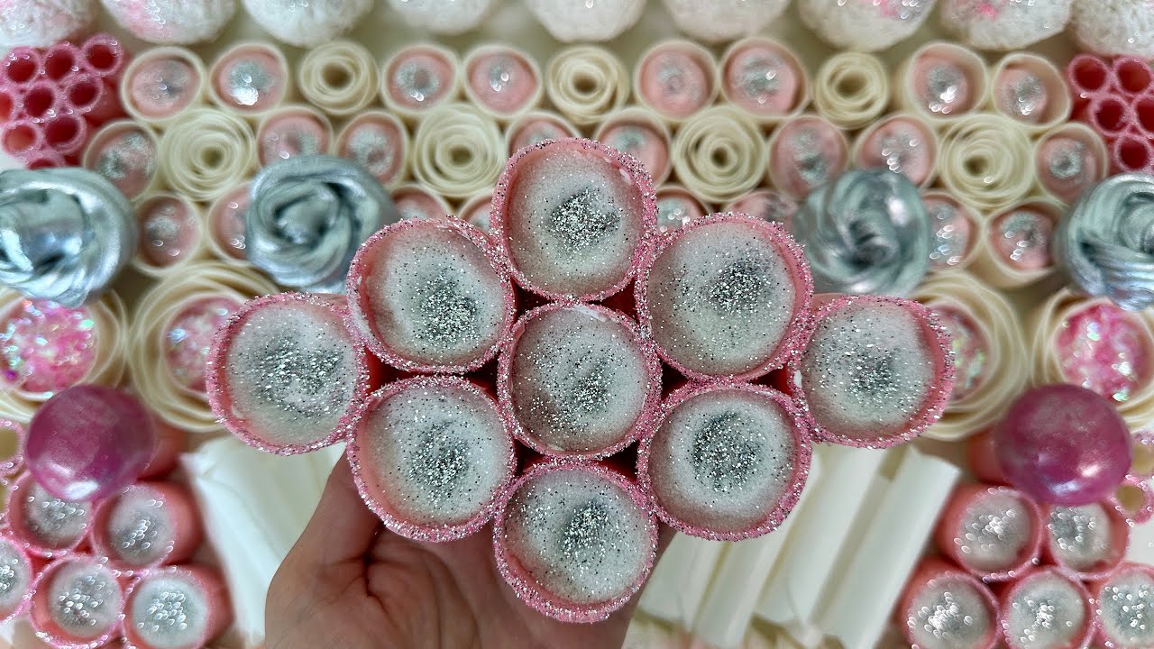 ASMR SOAP ★ Compilation set soap ★ Crushing soap boxes with glitter, foam & starch ★ Clay cracking ★