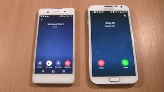 Telegram Incoming & Outgoing call at the Same Time Samsung Galaxy Note 2 + Sony Xperia E5