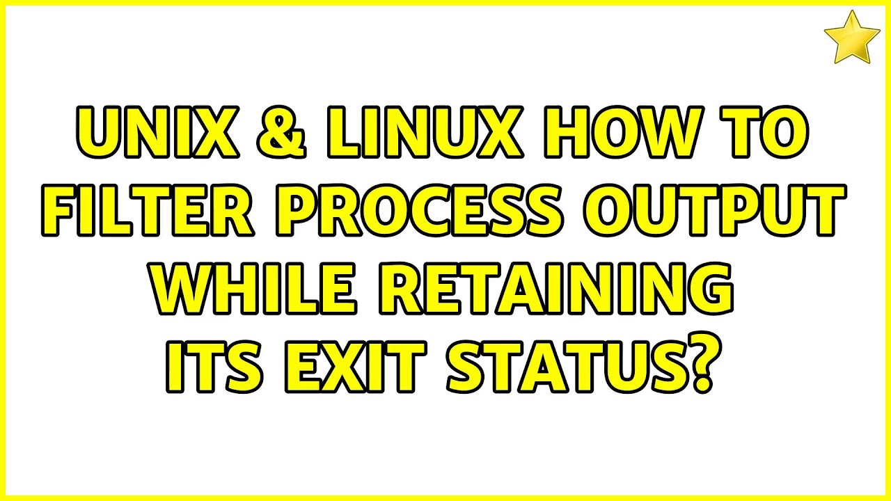 Unix & Linux: How to filter process output while retaining its exit ...