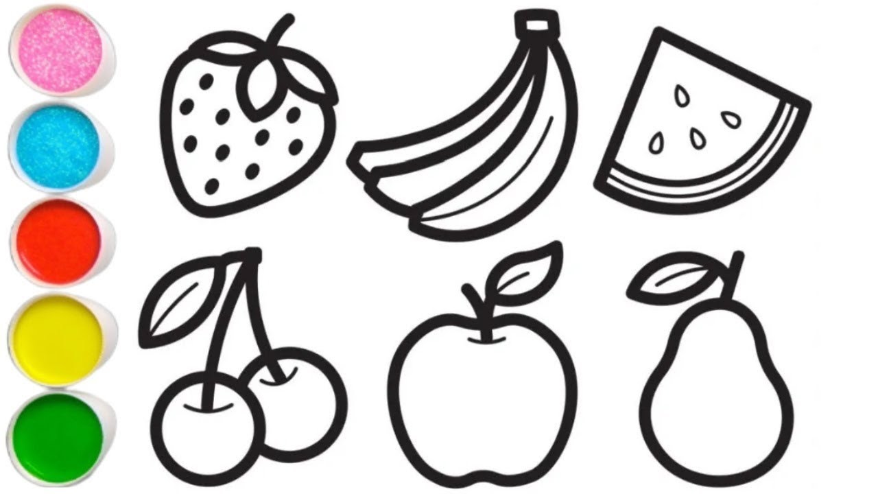 easy fruits drawing l tasty fruit drawing l how to draw fruits l