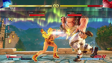 SF5 AE: Kolin v-trigger 2 combo Vs. Abigail (579 damage/855 stun)