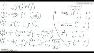 Simultaneous Equations- MATRIX METHOD PART 2