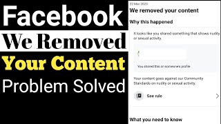 Facebook We Removed Your Content Problem | How to Fix We Removed Your Content Facebook |