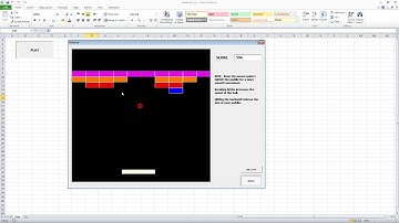 Breakout style game created in Excel