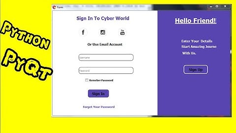 Login Form | PyQt5 & Python