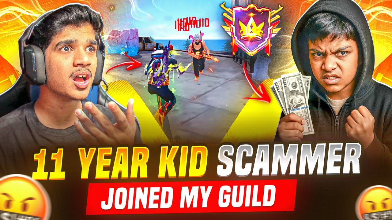 11 YR KID SCAMMER🤬 JOINED MY GUILD | 1 VS 4😱| FIRE GAMEPLAY🔥| FREE FIRE IN TELUGU #dfg #freefire