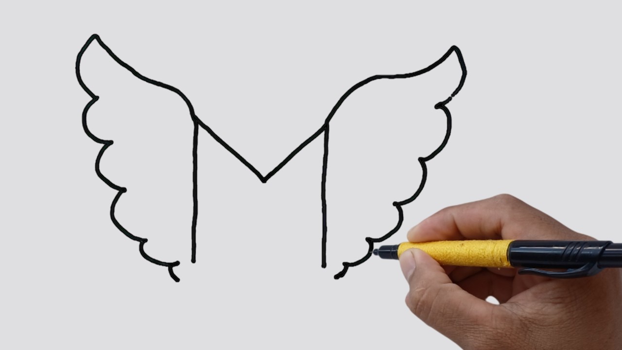 How to Draw a Cute Parrot from Letter M | Easy Drawing for Beginners