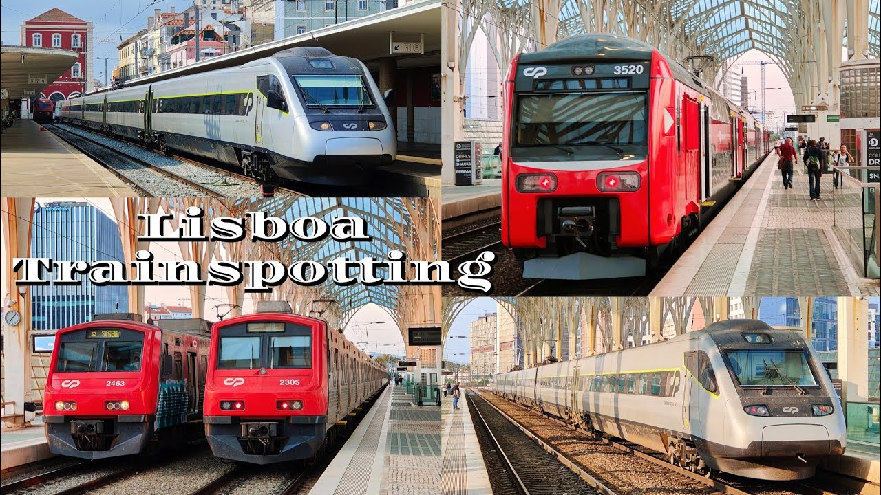Comboios de Portugal CP Trenes viajeros en la estación Santa Apolónia y Lisboa Oriente TRAINSPOTTING