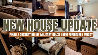 NEW HOME UPDATE | FINALLY DECORATING OUR MILITARY HOME | NEW FURNITURE | MOODY FALL DECOR