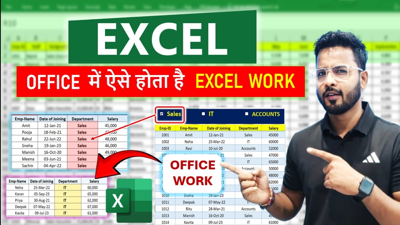 Office work in Excel - Excel Data Management using Checkbox | Excel ...