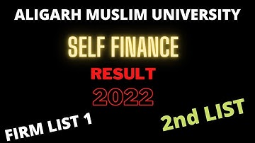 AMU Self Finance Result 2022/ Firm List amu self finance admission process 2021-22 / amu SFS result