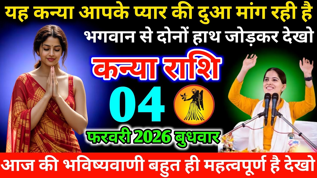 #कन्याराशियह कन्या आपके प्यार की दुआ मांग रही है भगवान से दोनों हाथ जोड़कर देखो  04 फरवरी 2026 