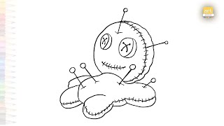 Voodoo doll drawing | Cartoon art tutorial | How to draw A Voodoo doll step by step | #artjanag