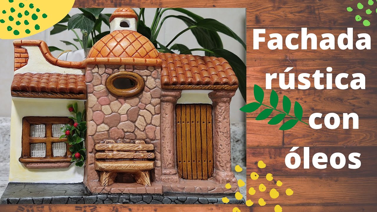 Cómo pintar cerámica con óleo/Fachada rústica de cerámica/Acabado natural con óleo/Decorando con Yaz