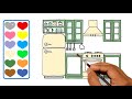 Glitter. How to draw and paint a beautiful kitchen? Learn colors