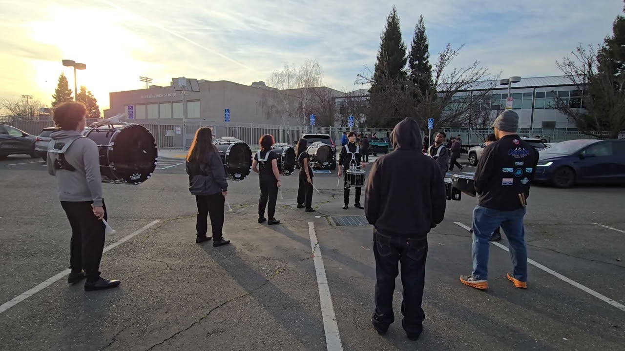 Sheldon HS Husky Percussion in the lot - 2026 at Inderkum HS 2/14/2026