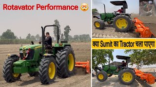 क्या सुमित के 5039 9 फुटा रोटावेटर चल पायेगा ? 😲// Johndeere 5075 Testing