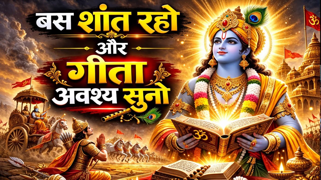 बस शांत रहो और गीता अवश्य सुनो  || Geeta, Sar, Krishna, Updesh, motivational, #krishna 