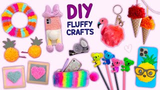 14 DIY FLUFFY CRAFTS - Hair Pins - Cute Room Decors - Phone Case and more… #fluffy