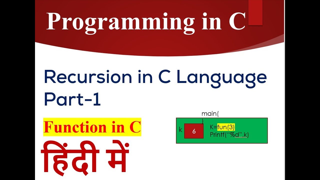 Recursion in C Language| Function in C Language | C Language Tutorial ...