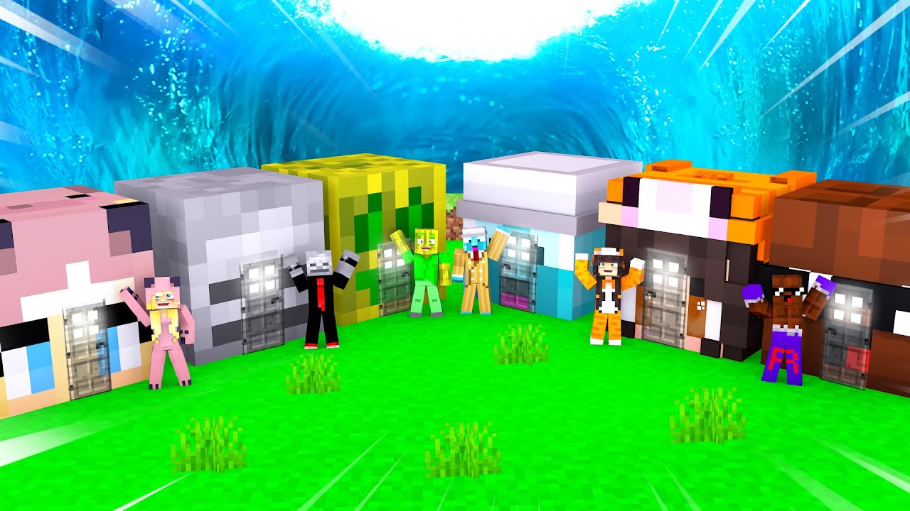 ISY vs LARS vs FLO vs GAMBO vs SANDY vs RYAN HAUS?! - Minecraft TSUNAMI