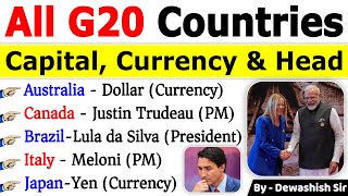 Country Capital & Currency GK Tricks | G20 Summit 2023 |Capital & Currency GK | Current Affairs 2023