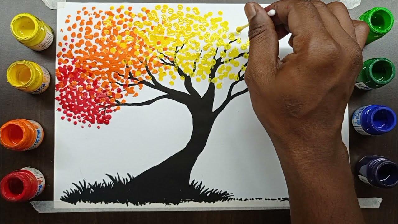 HOW TO PAINT RAINBOW TREE RAINBOW TREE /KIDS PAINTING IDEA /🌈PAINTS