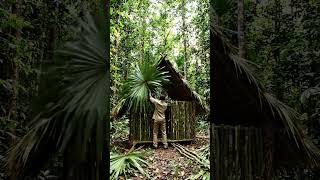 man Home building in the jungle time lapsed video