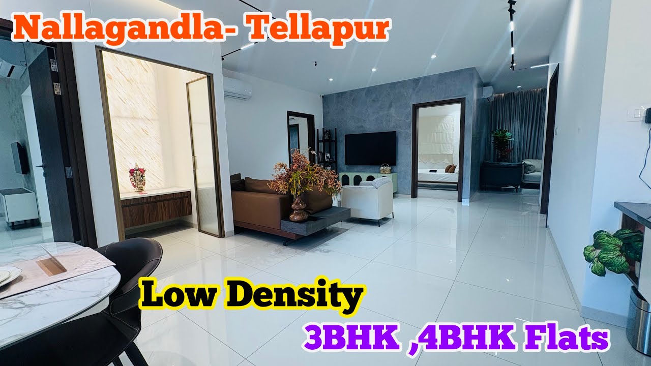 LOW DENSITY 3BHK 4BHK FLATS FOR SALE AT NALLAGANDLA TELLAPUR GACHIBOWLI | Gated community Hyderabad 