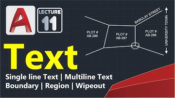 Lecture 11 | AutoCAD | Boundary | Region | Text | Taj Institute | Urdu | Hindi