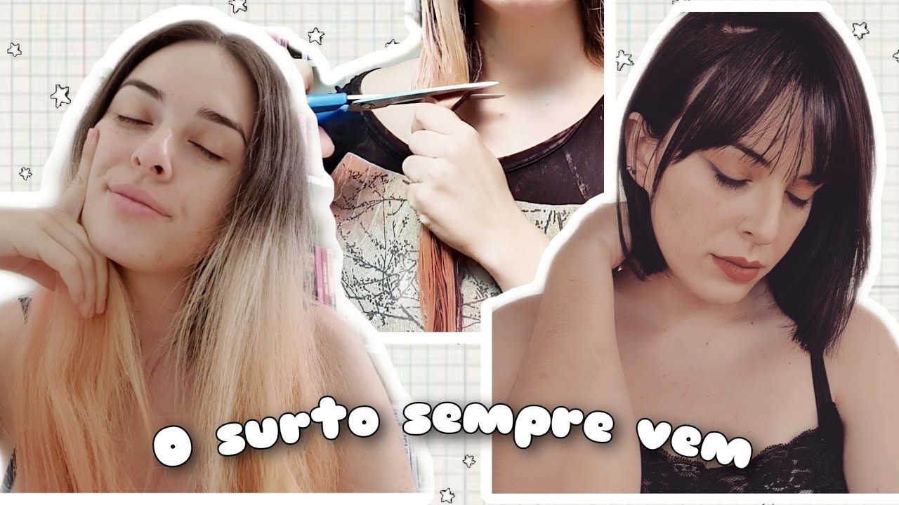 CORTEI MEU CABELO, FRANJA E PINTEI | Ai ai, o surto...