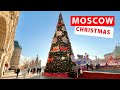 Moscow Russia - Walking Tour 4K (Magical Christmas Decoration)
