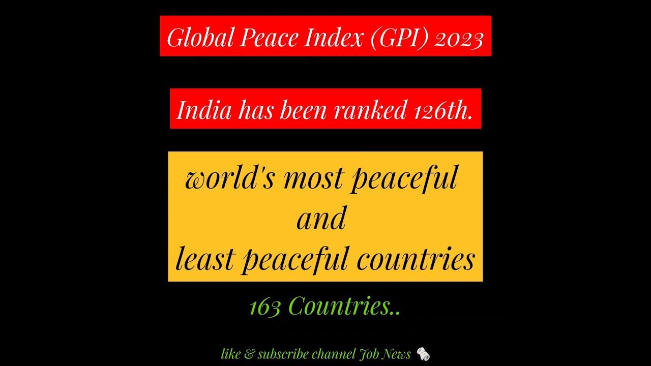 Global Peace Index (GPI) 2023.India Rank? YouTube