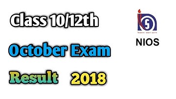 NIOS Class 10/12th October Exam Result