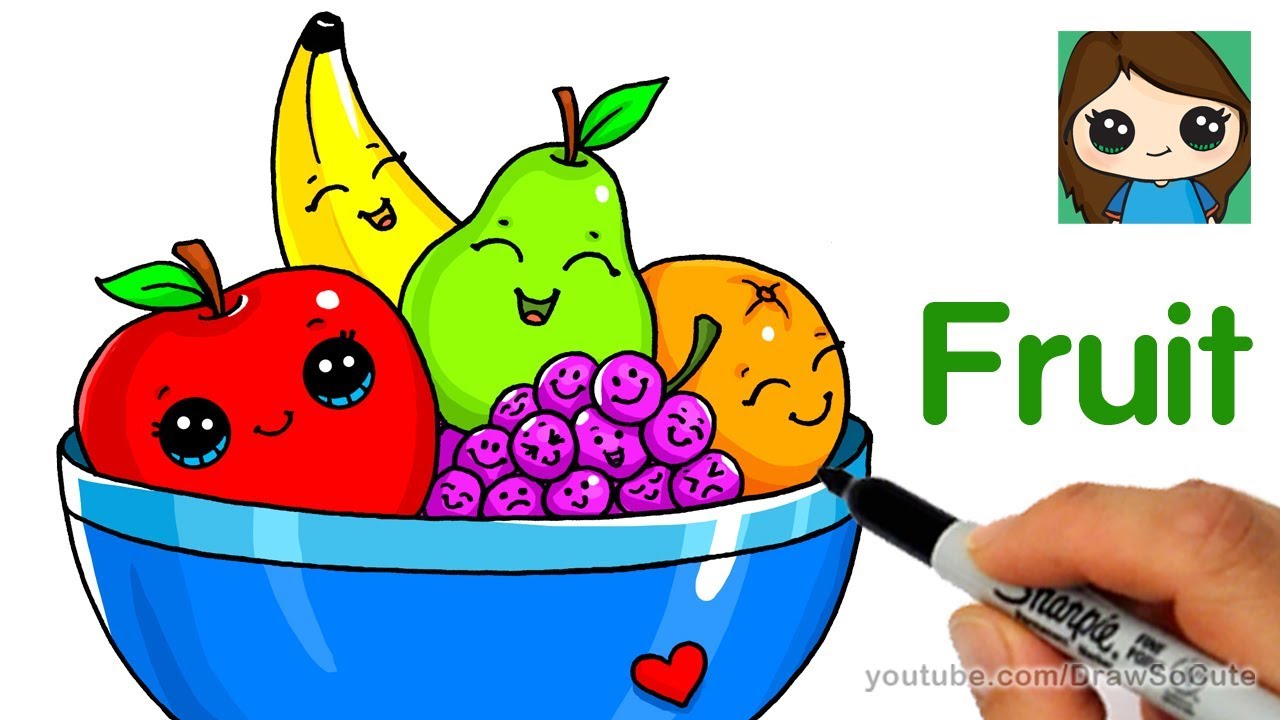 How to Draw a Bowl of Fruit Easy - YouTube