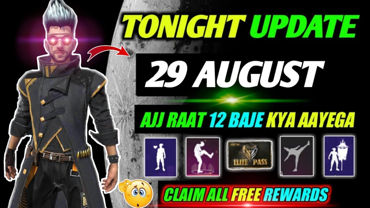 FREE FIRE TONIGHT UPDATE | 29 AUGUST NEW EVENT | AAJ RAT 12 BAJE KYA AAYEGA | TONIGHT UPDATE FF