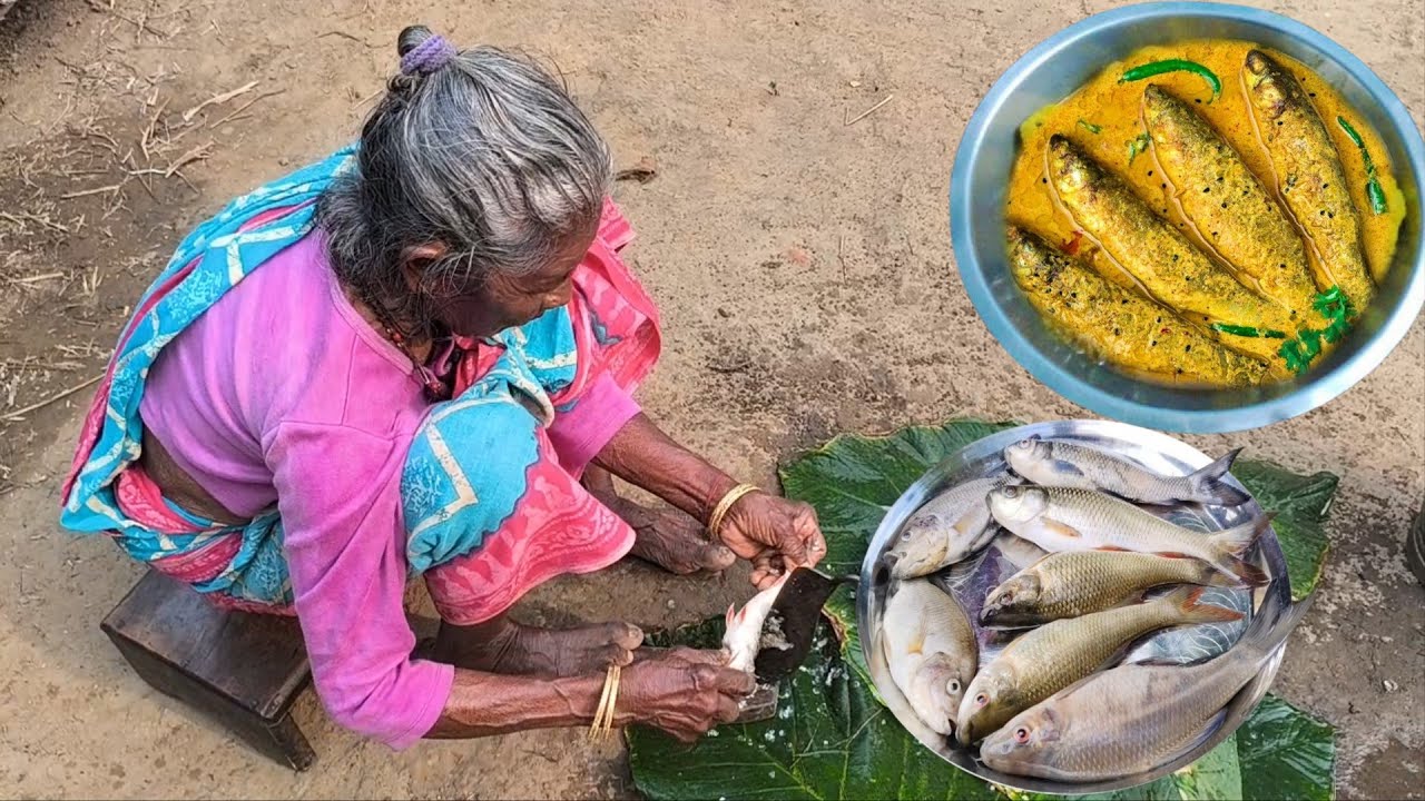how he clean FISH And cooking for lunch by tribe    couple. 