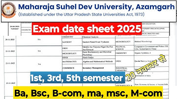 msdsu azamgarh exam date 2025| maharaja suheldev university azamgarh exam date 2025| msdsu exam news