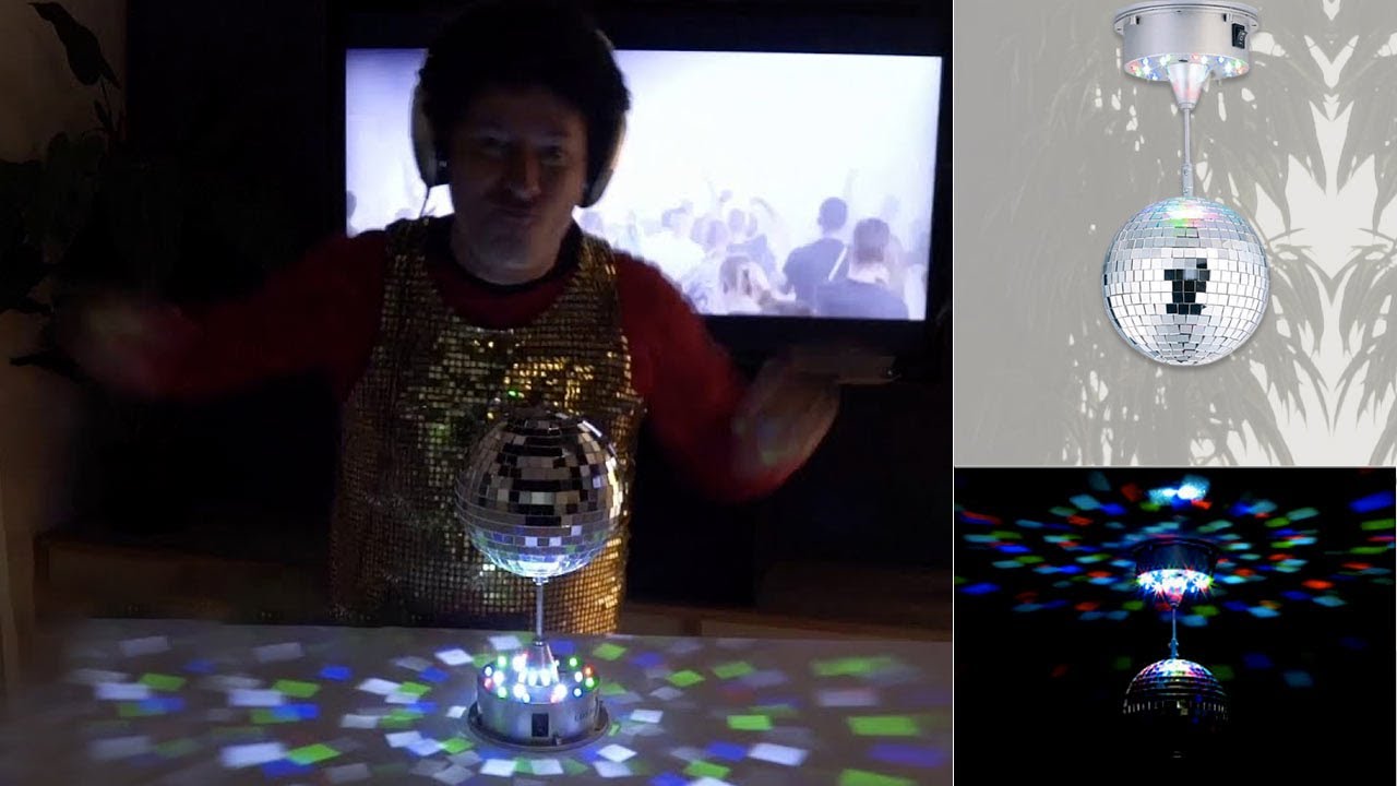 Boule disco cheetah à led avec rotateur intégré + jeu de lumière