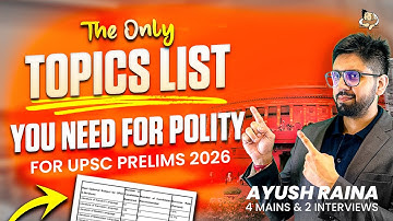 UPSC Prelims 2026 | Most Important topics for Polity | How to revise for Polity in UPSC Prelims