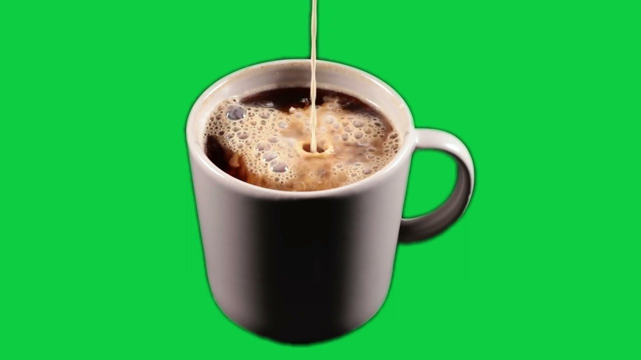 Milk Pouring Into Coffee | GREEN SCREEN [FREE USE]