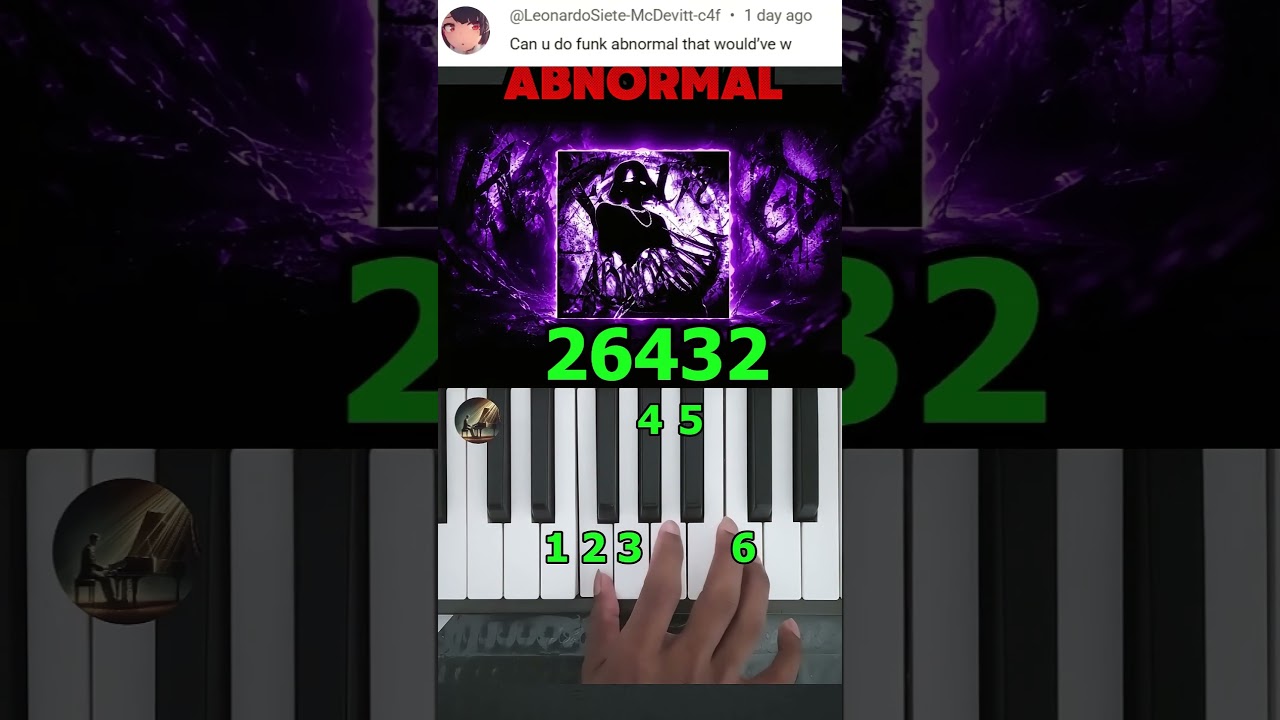 FUNK ABNORMAL Piano tutorial prt 2 #shorts  #funk #viral