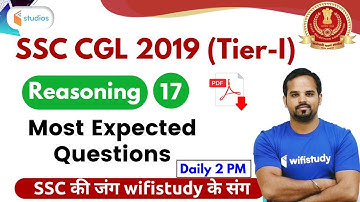 2:00 PM - SSC CGL 2019 (Tier-I) | Reasoning by Sachin Modi Sir | Most Expected Questions