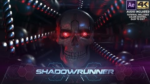 Cyberpunk Skull Intro + Music and Sound / After Effects Project / Buy now!