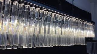 1920S Rectangular Modern K9 Crystal Chandeliers 49"