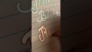 Green | Blue | Red | Using Outline Shimmer Markers #cursivepractice #cursive #calligraphy #fonts