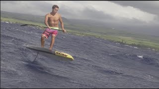 Video thumbnail of "Kai Lenny and the First Foil Downwinder"