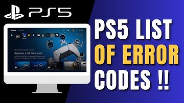 PS5 - Error Codes List !