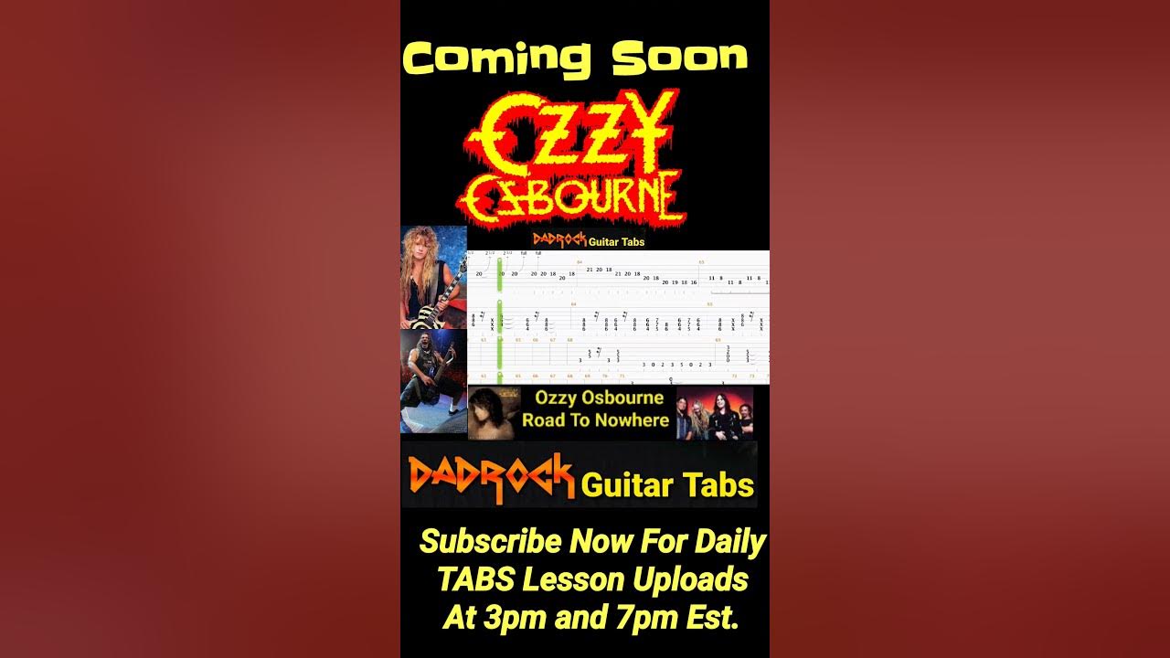 Road To Nowhere by Ozzy Osbourne Coming Soon #dadrocktabs #guitartabs #learnguitar